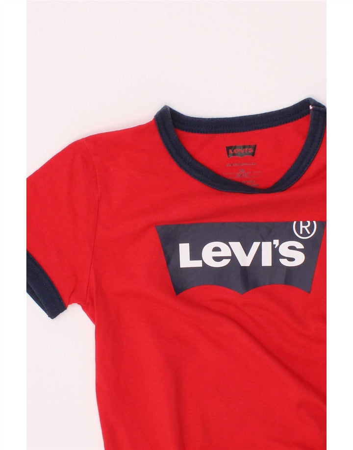 T-shirt grafica per ragazzi Levi's Top 3-4 anni Colorblock rosso