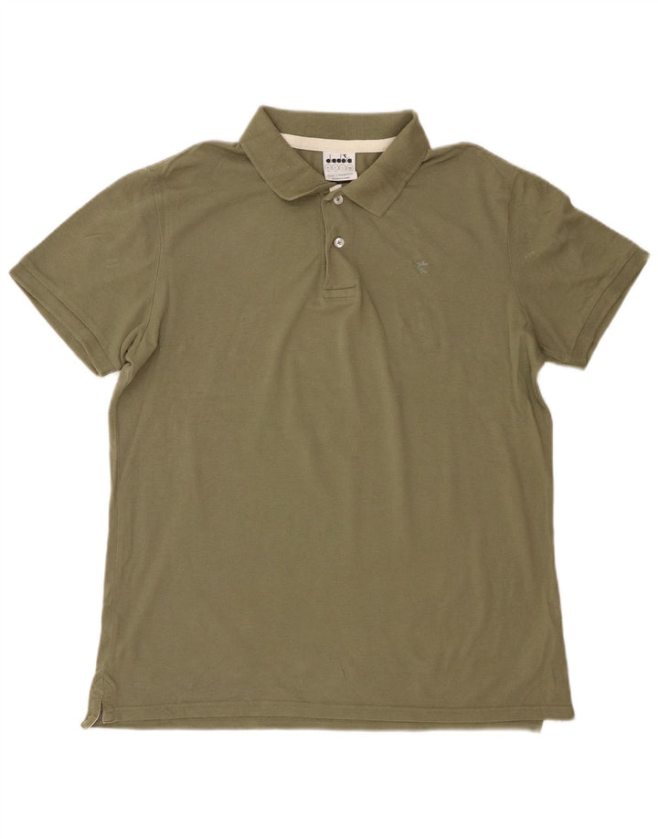 Polo Diadora Uomo Large Kaki Cotone