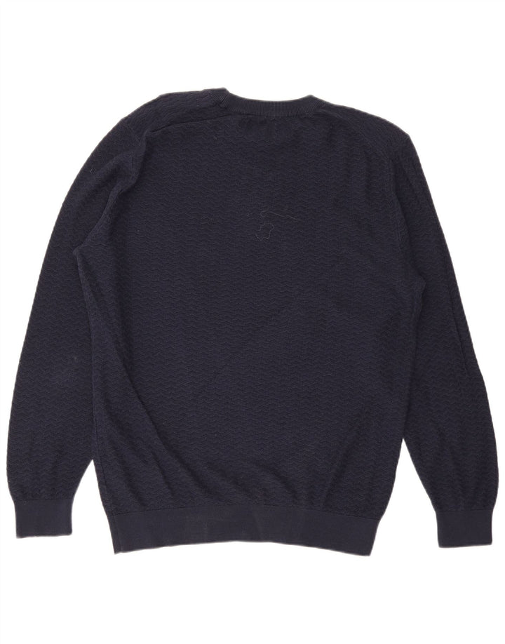 Gant Uomo Maglione Girocollo Maglione Grande Cotone Chevron Blu Navy