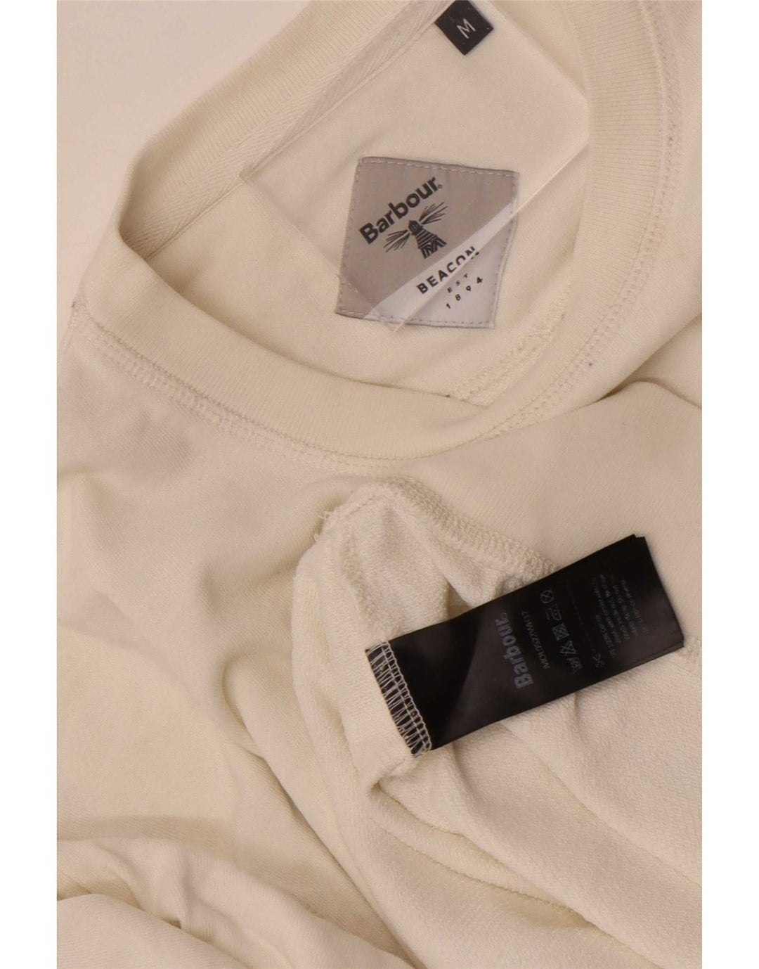 Felpa grafica da uomo Barbour, maglione, cotone bianco medio