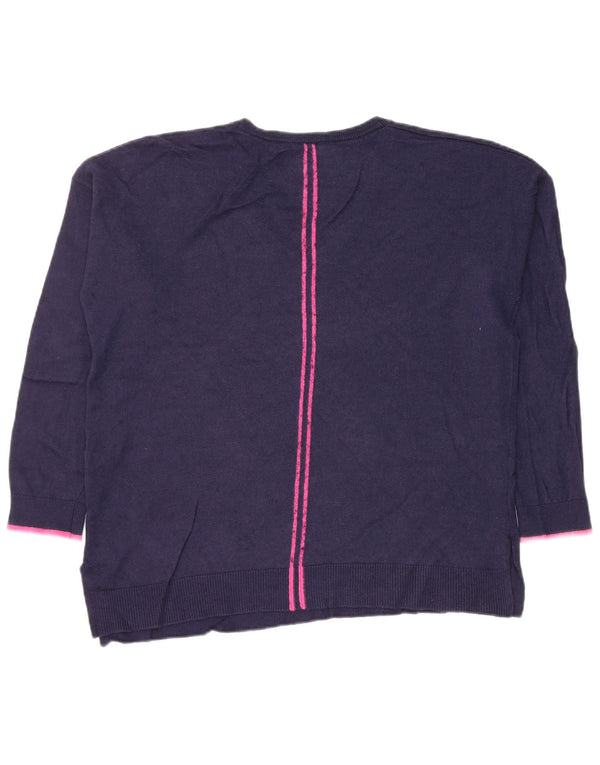 Joules Maglione da donna con scollo a V UK 14 Viscosa medio blu navy