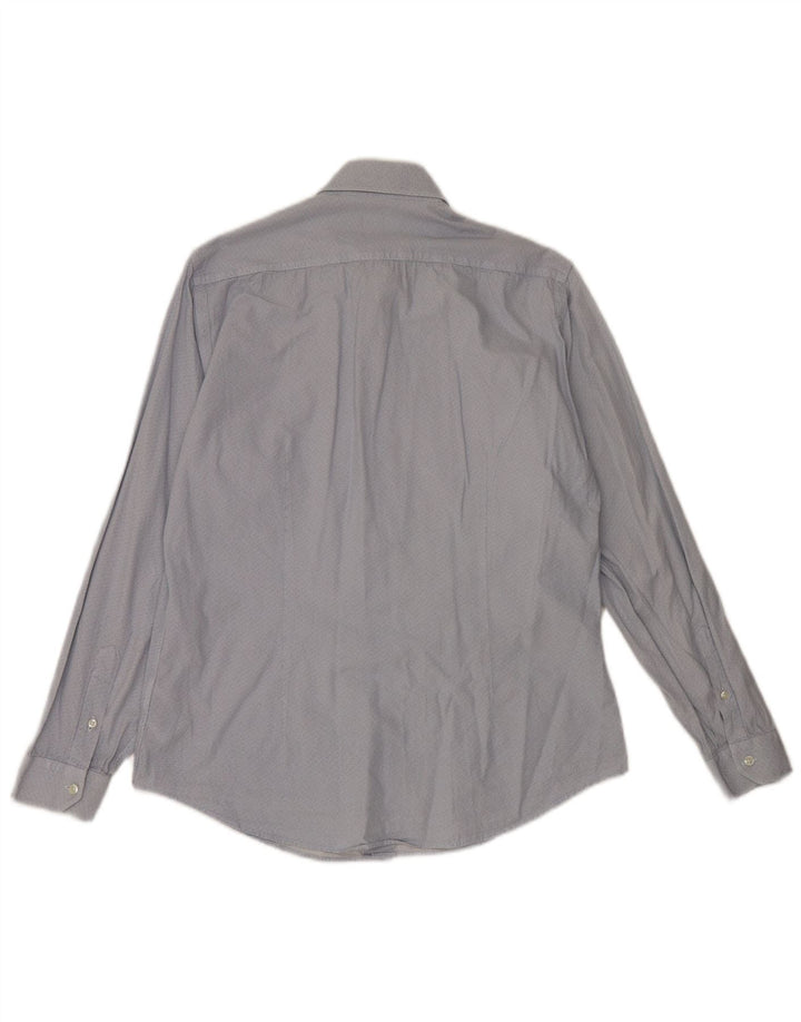 Camicia Liu Jo da uomo slim fit taglia 40 in cotone geometrico blu medio