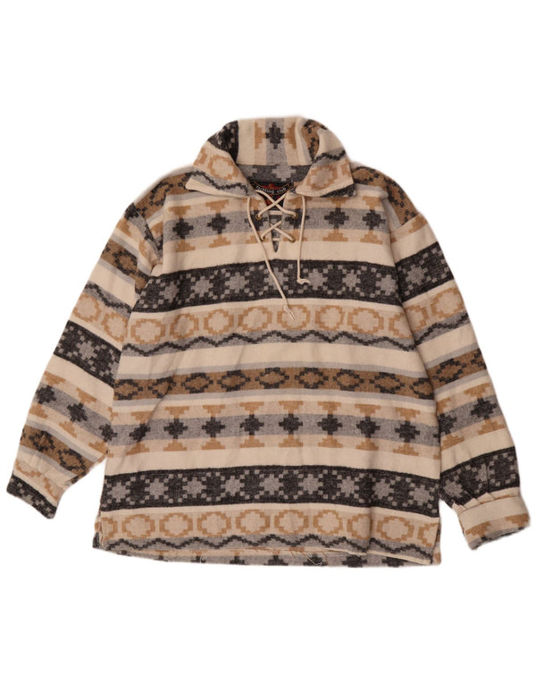 Yachting Club Mens Pullover Flannel Shirt Large Multicoloured Geometric