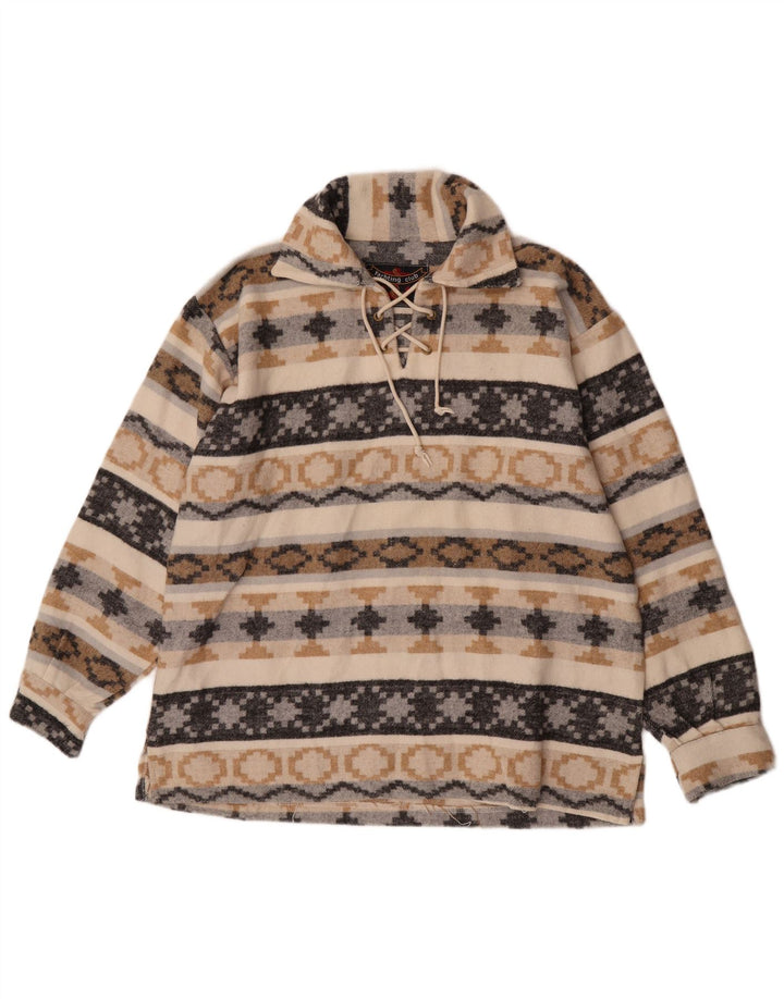Yachting Club Camicia da uomo in flanella pullover grande geometrica multicolore