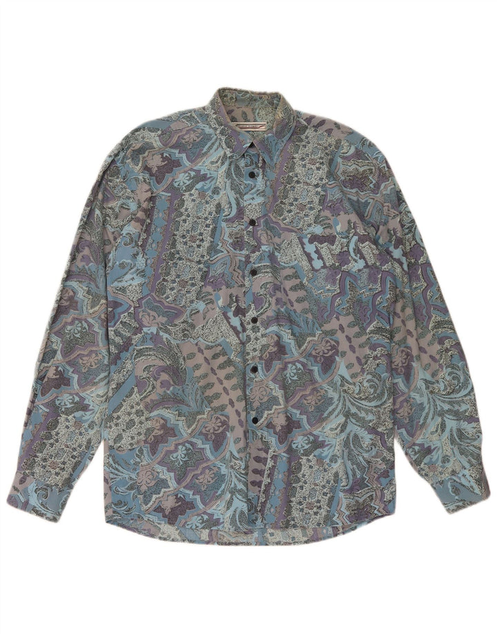 Camicia da uomo Daniel Brooks in cotone Paisley blu medio