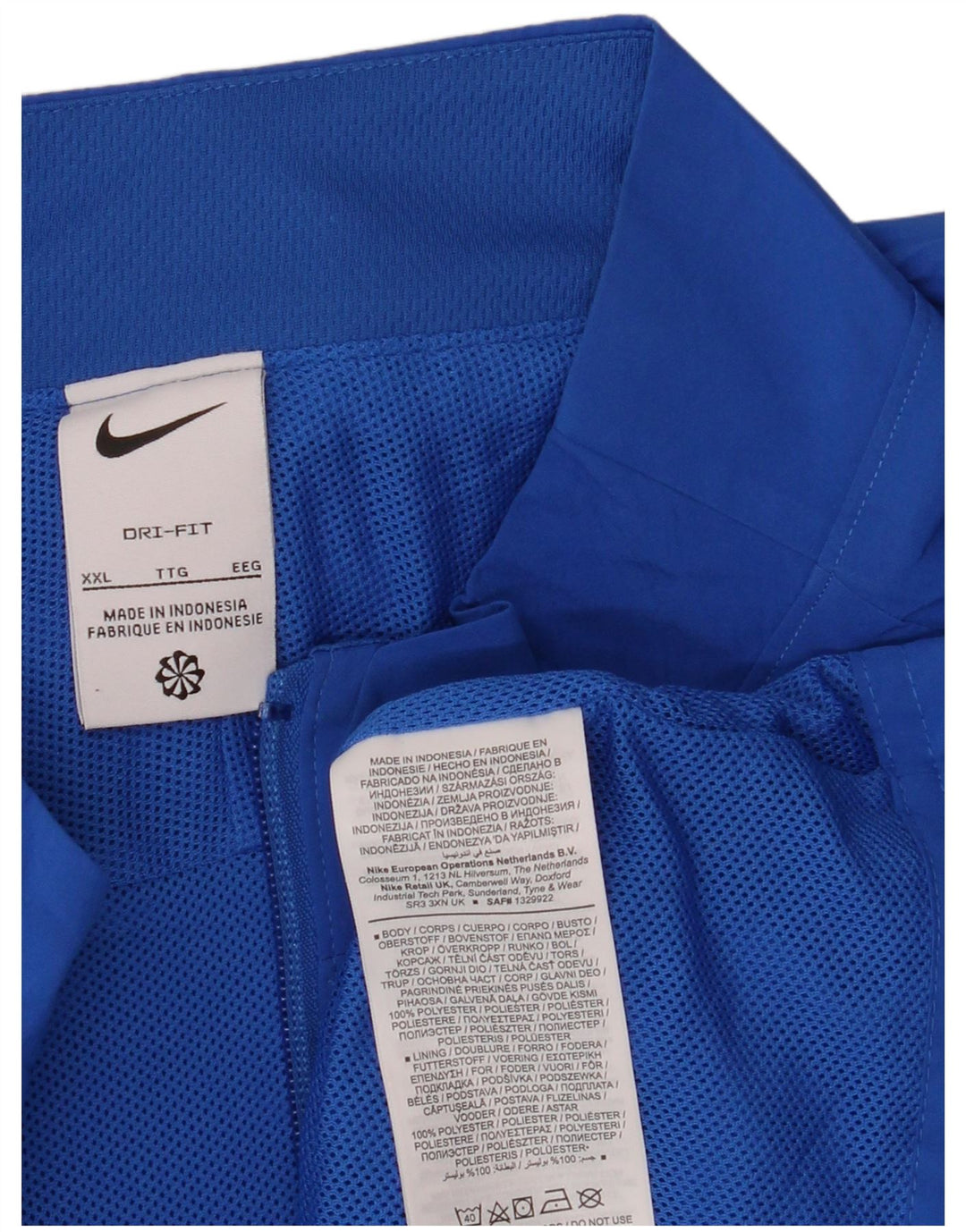 Giacca da ginnastica grafica da uomo Nike 2XL poliestere a righe blu
