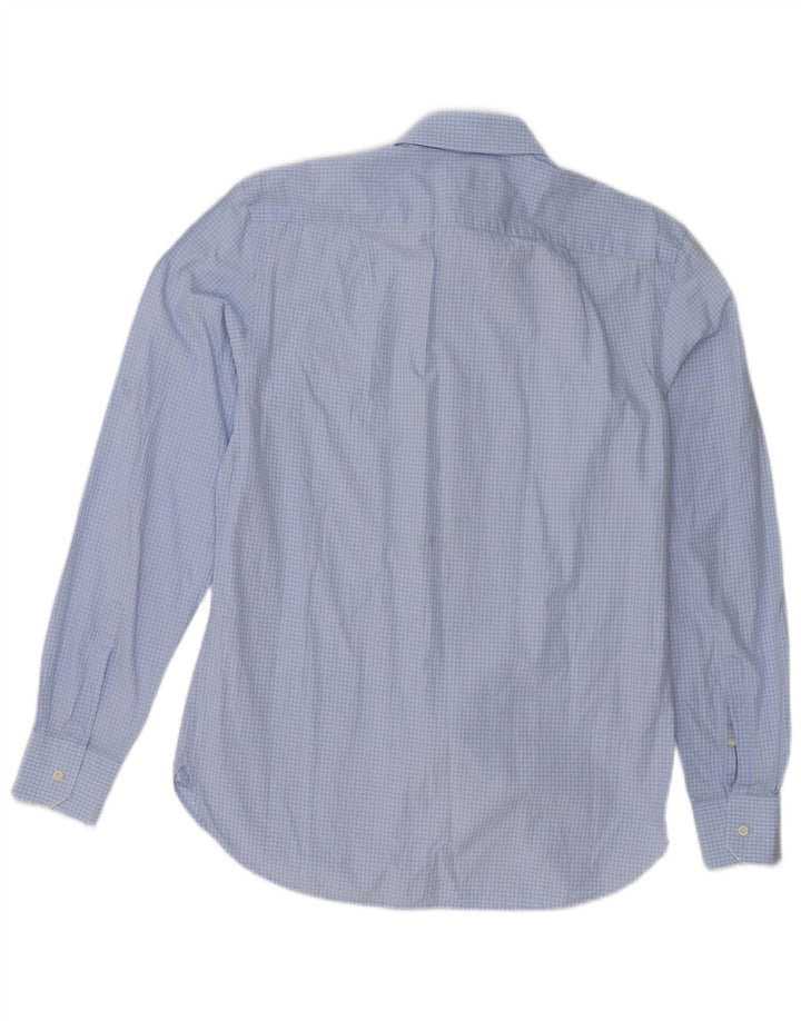 Camicia Boggi da uomo Milano vestibilità personalizzata taglia 39 15 1/2 percalle blu medio