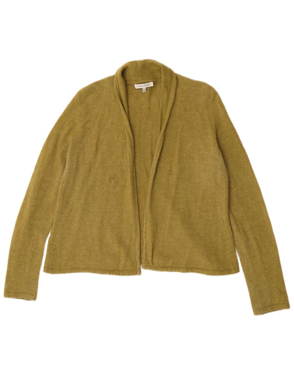 Maglione cardigan aperto da donna Laura Ashley UK 14 grande verde