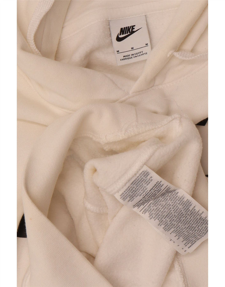 Maglione con cappuccio grafico NIKE da uomo in cotone bianco medio