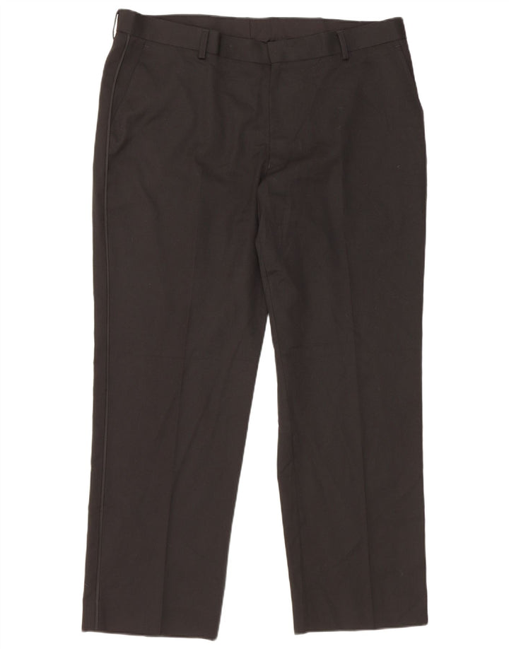 Pantaloni da abito dritti da uomo Marks & Spencer W38 L29 poliestere nero