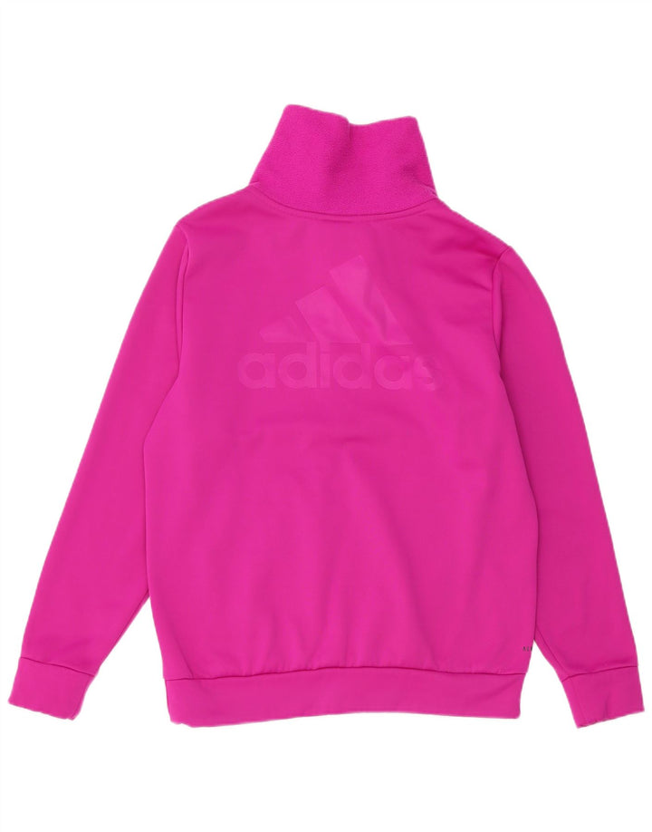Felpa con grafica ADIDAS per ragazze, collo con zip, 13-14 anni, poliestere rosa