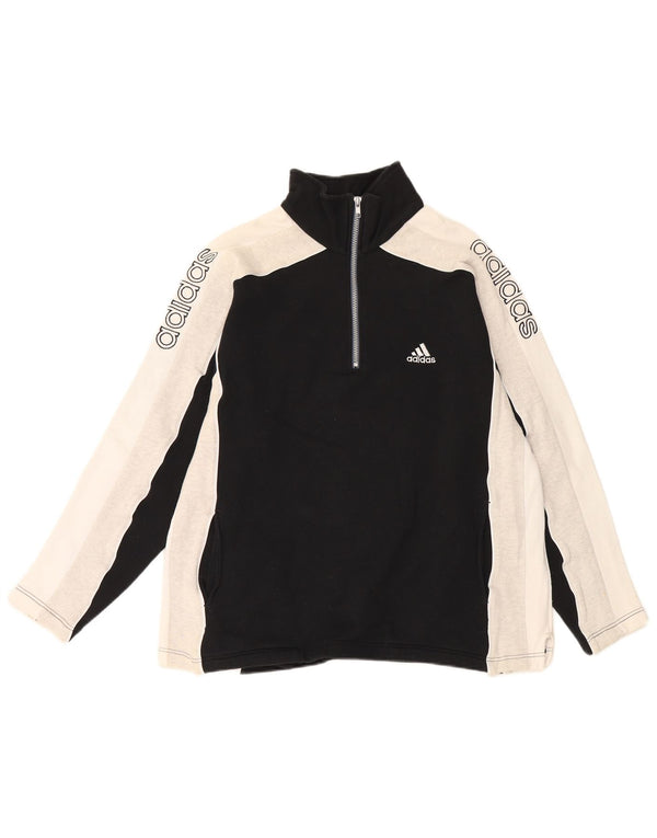 Felpa grafica da uomo Adidas Jumper UK 36/38 Small Black Colourblock