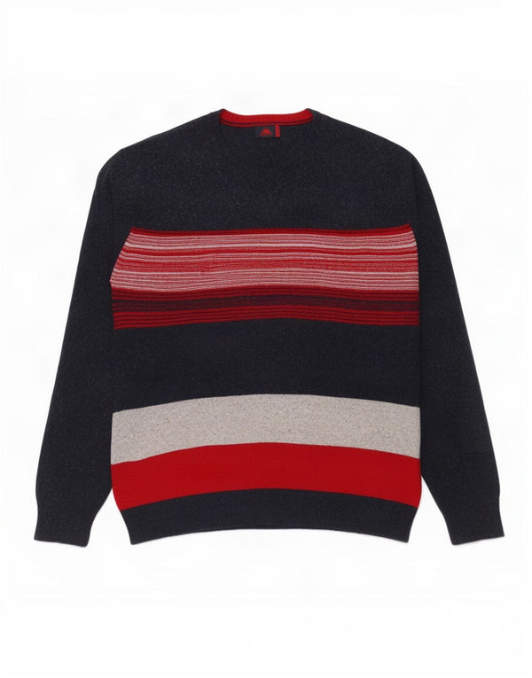 Maglione maglione girocollo da uomo Kappa 3XL cotone a righe blu navy