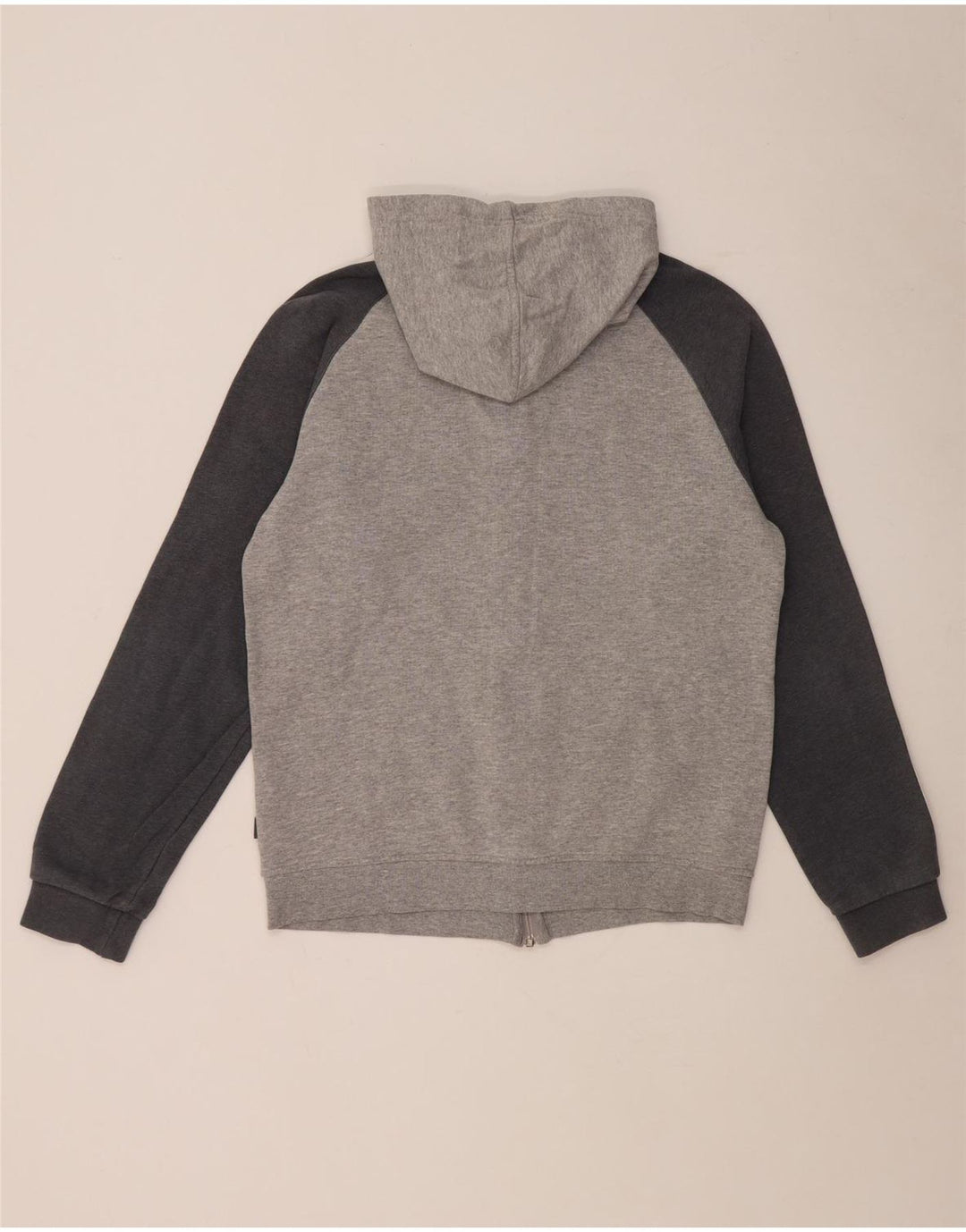 Maglione con cappuccio e zip da uomo Adidas in cotone chiazzato grigio medio