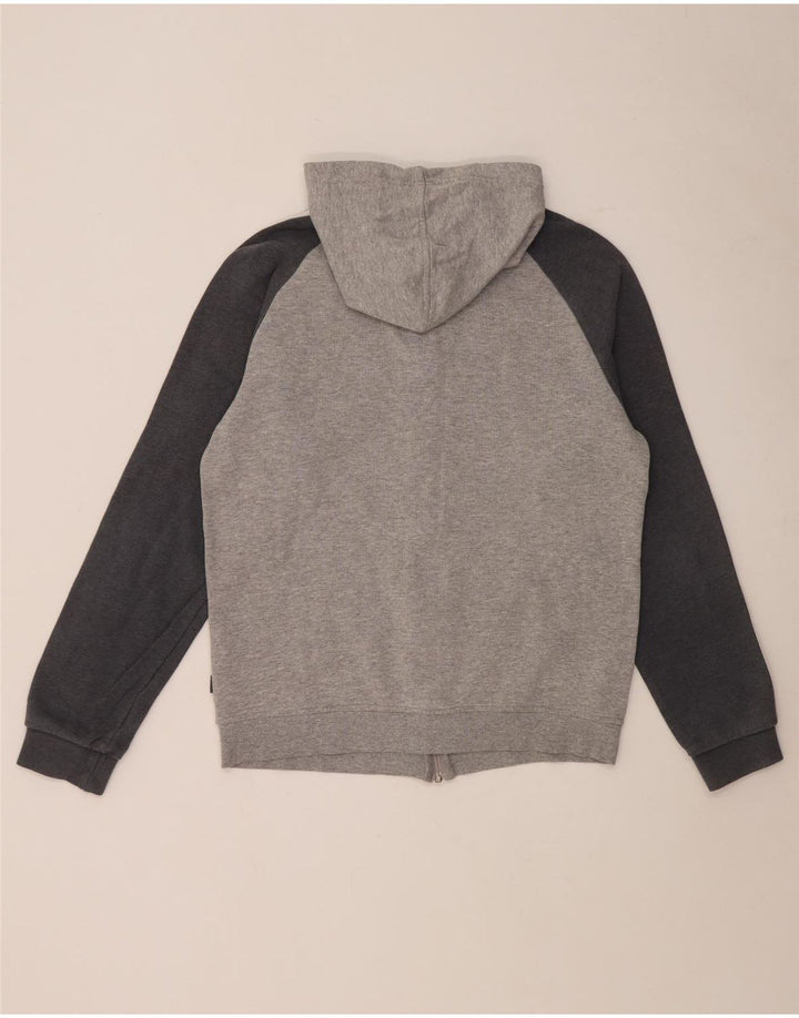 Maglione con cappuccio e zip da uomo Adidas in cotone chiazzato grigio medio