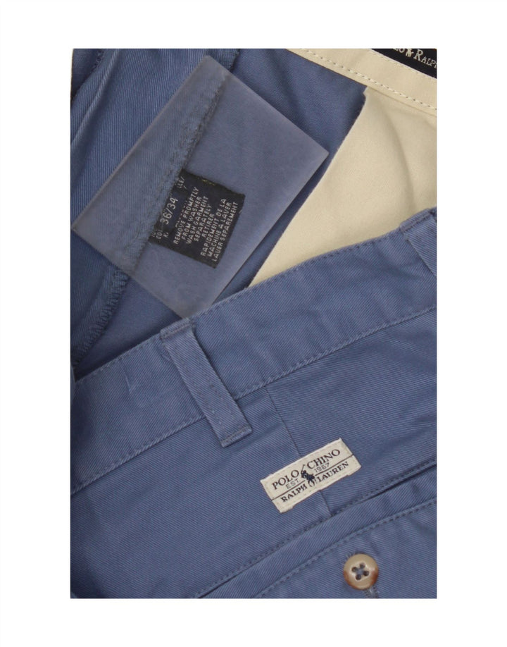 POLO RALPH LAUREN Pantaloni chino da uomo con pegging W36 L34 cotone blu