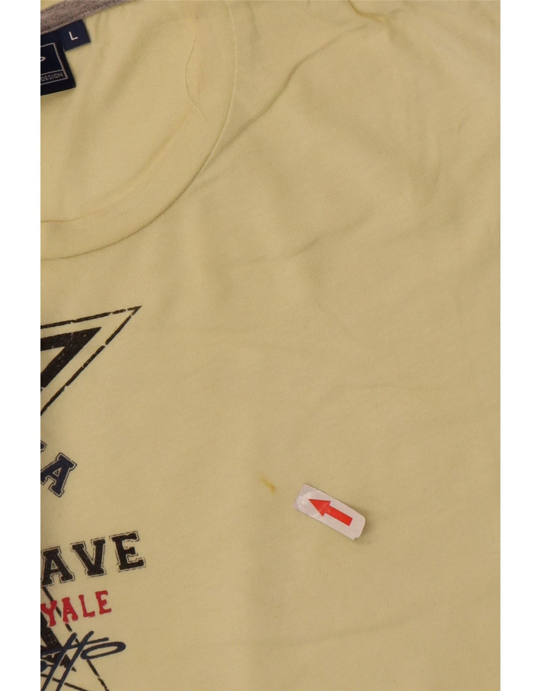 T-shirt grafica da uomo Lotto Top grande in cotone giallo