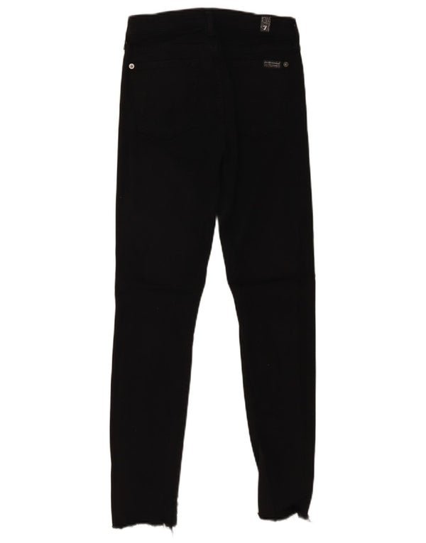 7 FOR ALL MANKIND Womens Skinny Jeans W25 L26 Black Modal