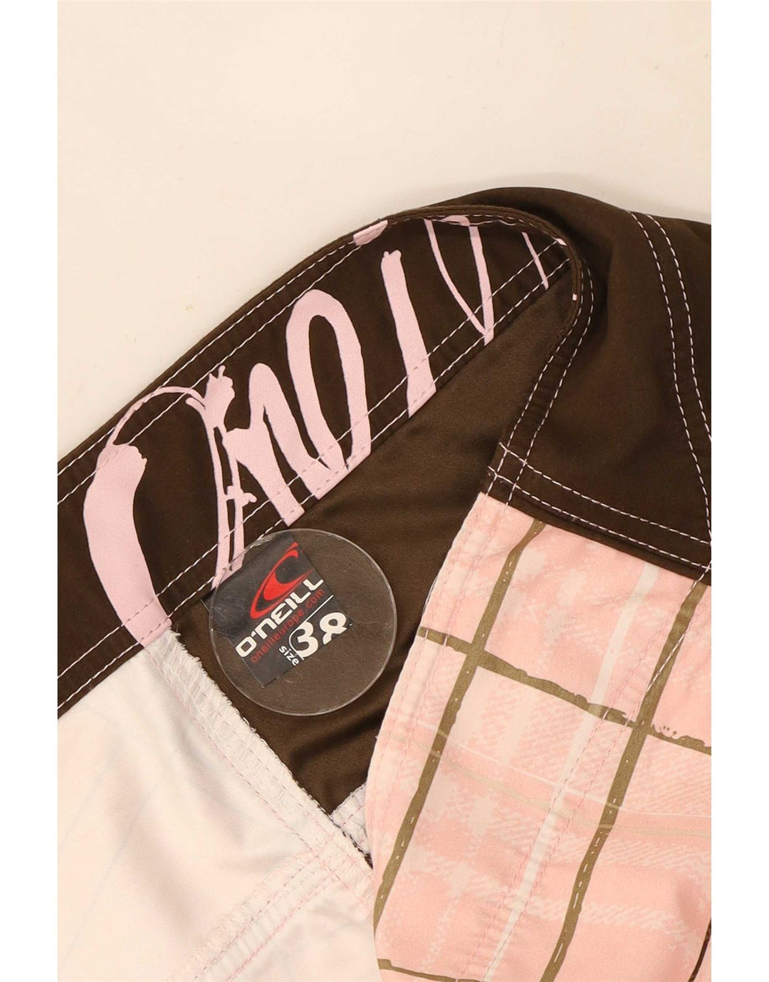 Pantaloncini da bagno da uomo O'Neill XL rosa a quadri