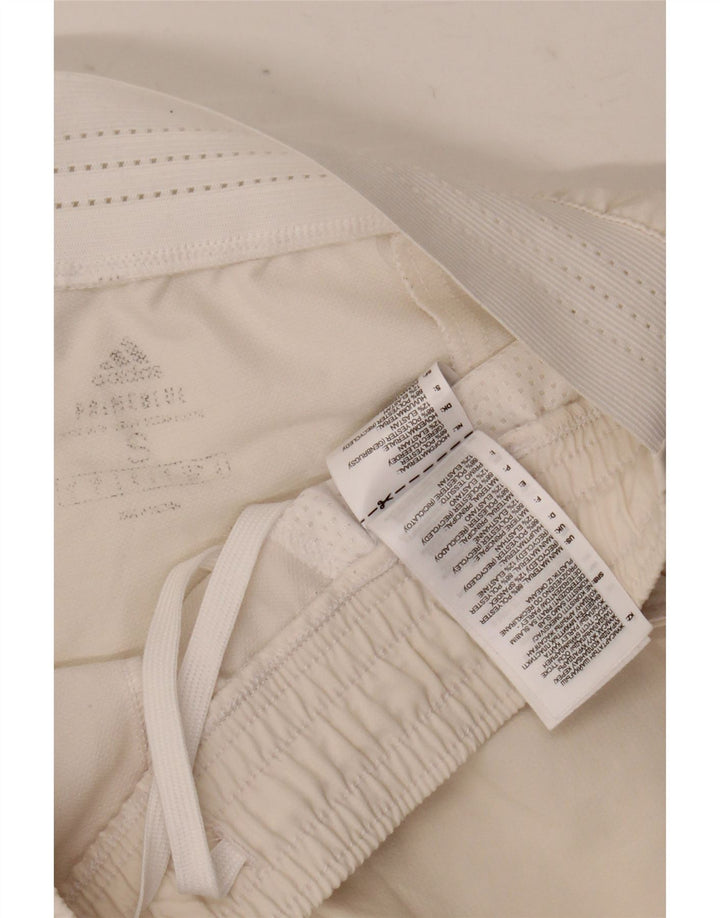 Pantaloncini sportivi da uomo Adidas piccoli in poliestere bianco sporco