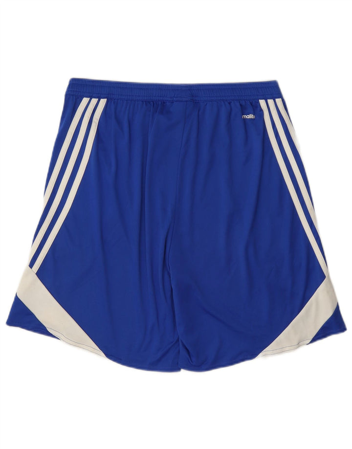 Pantaloncini sportivi Adidas Climalite da uomo in poliestere color block blu medio