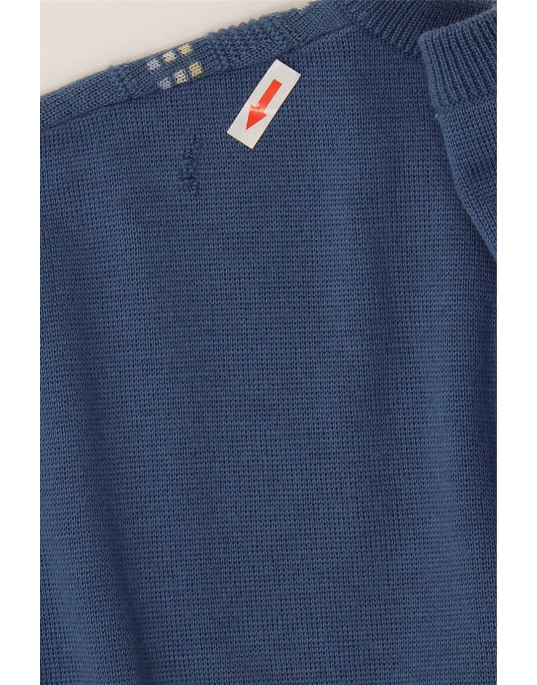 Maglione Gabicci da uomo con scollo a V in lana geometrica blu medio