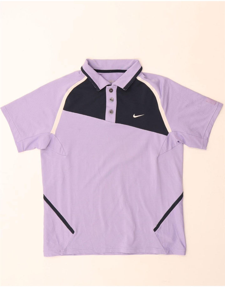 Polo Nike da uomo UK 39/41 poliestere color block viola medio