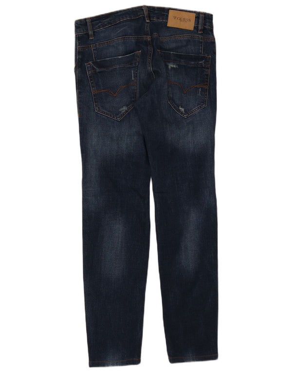 Jeans skinny effetto consumato da donna Guess W28 L30 cotone blu navy