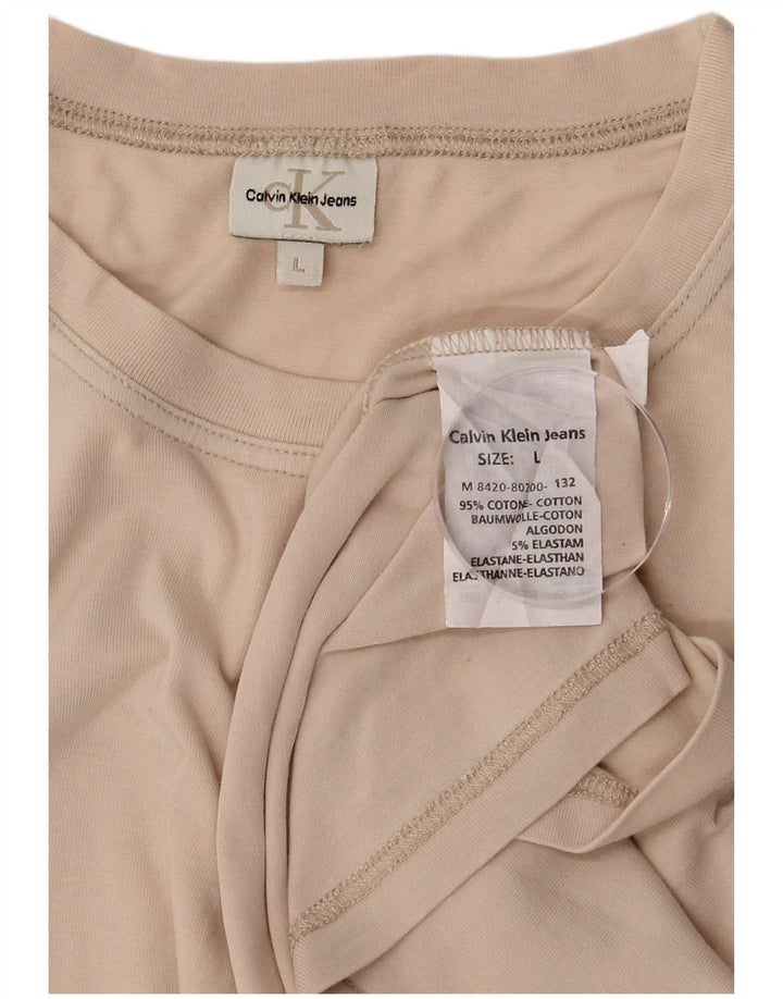 CALVIN KLEIN JEANS T-shirt da uomo Top Large in cotone beige