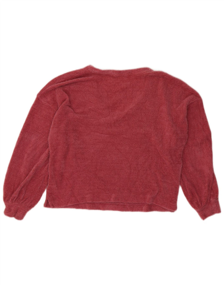 Maglione corto con scollo a V da donna Marks & Spencer UK 10 piccolo rosa