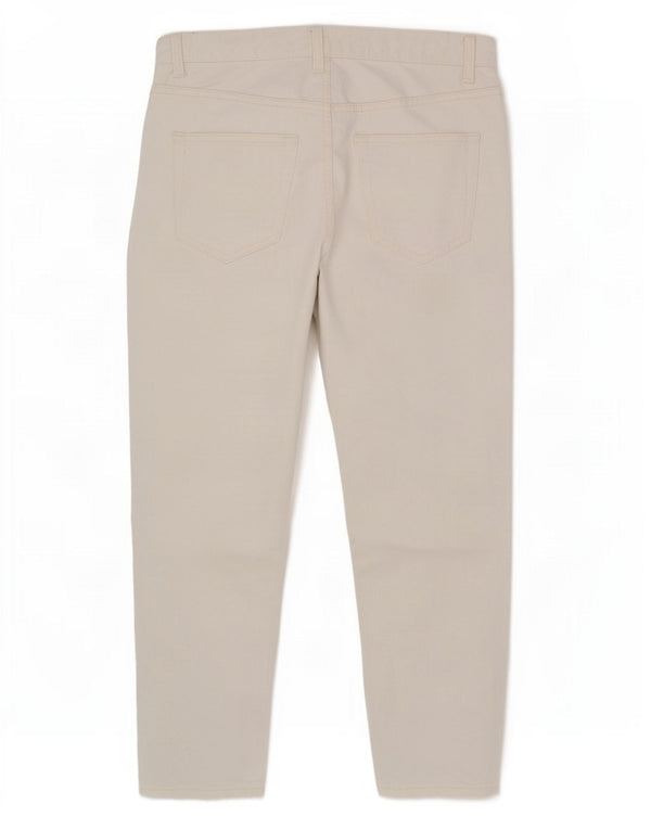 Jeans slim corti da uomo Zara EU 42 Large W32 L26 Bianco