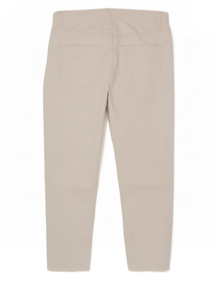 Jeans slim corti da uomo Zara EU 42 Large W32 L26 Bianco