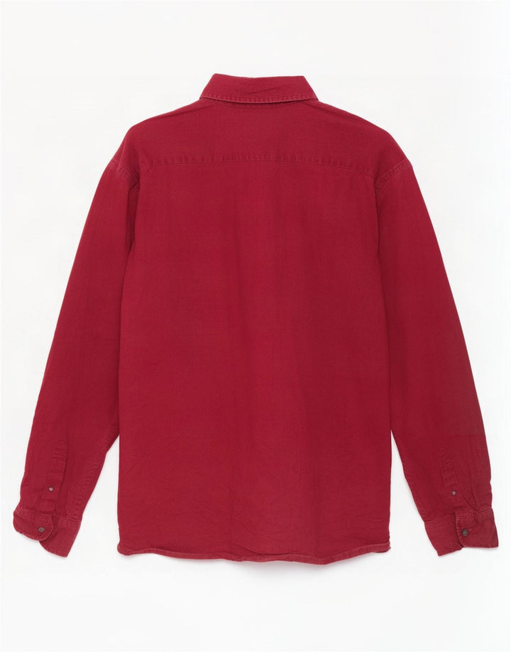 Camicia da uomo Wrangler XL in cotone bordeaux