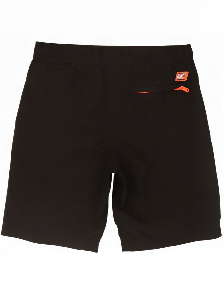 Pantaloncini da bagno grafici da uomo Superdry piccoli in poliestere nero