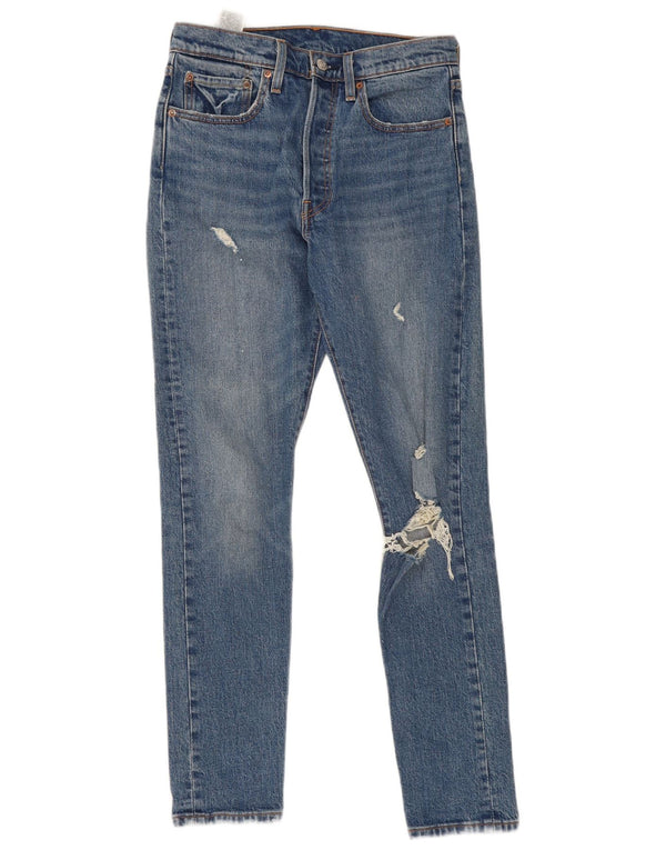 Jeans Levi's da donna 501 slim invecchiati W27 L30 cotone blu