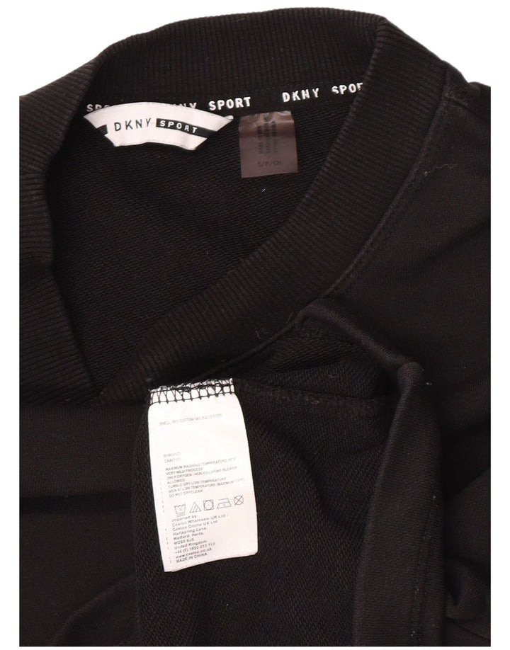 Felpa oversize con grafica da donna Dkny UK 10 piccola in cotone nero