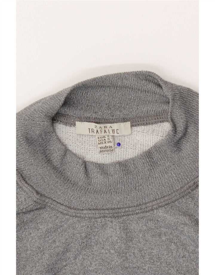 Felpa oversize grafica da donna Zara UK 10 piccola grigia