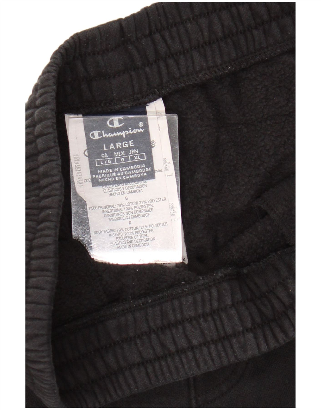 CHAMPION Pantaloni da tuta con grafica da uomo Joggers Large Black Colourblock