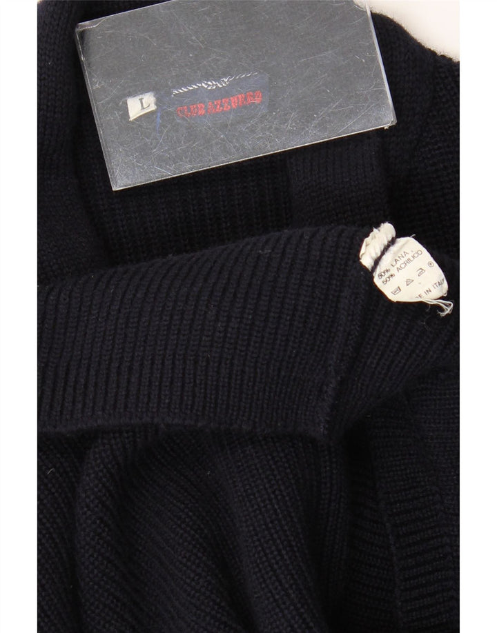 Maglione cardigan da uomo Azzurro grande lana blu navy