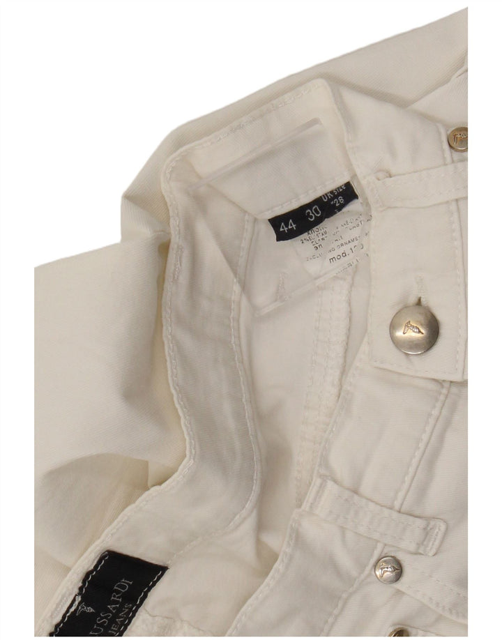 Jeans Cropped Donna Trussardi W28 L26 Cotone Bianco
