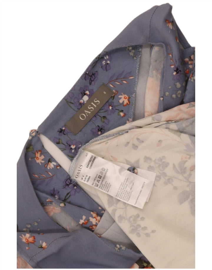 Camicetta senza maniche da donna Oasis UK 8 Piccola viscosa floreale multicolore