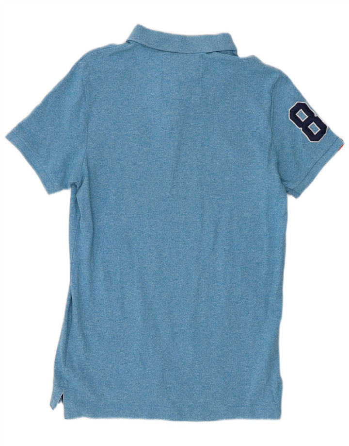 Polo grafica da uomo Superdry grande in cotone chiazzato blu