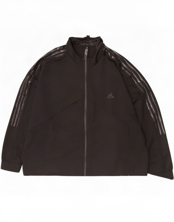 Giacca da ginnastica grafica da uomo Adidas 2XL nera in poliestere