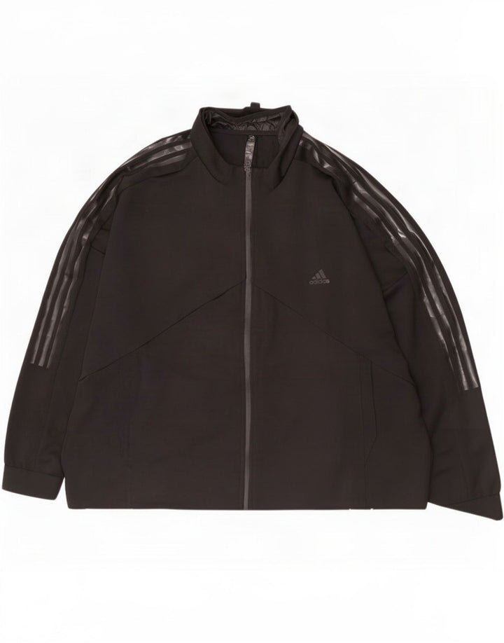 Giacca da ginnastica grafica da uomo Adidas 2XL nera in poliestere