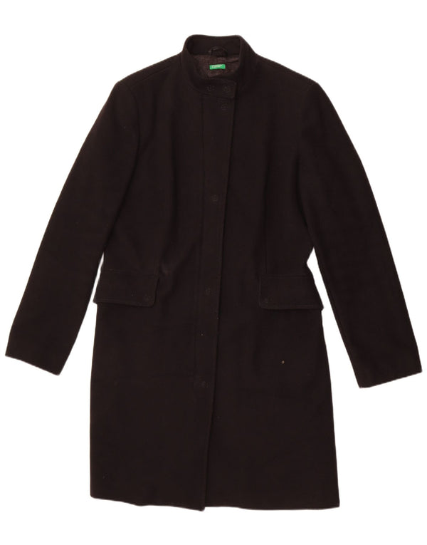 Cappotto Donna Benetton IT 46 Large Nero Lana