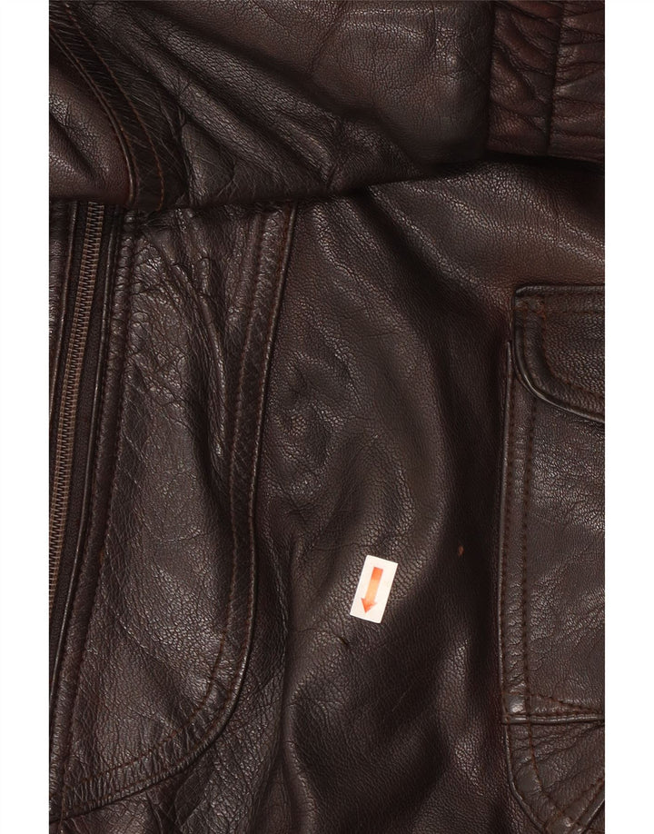 Giacca in pelle da uomo Milan UK 40 grande marrone