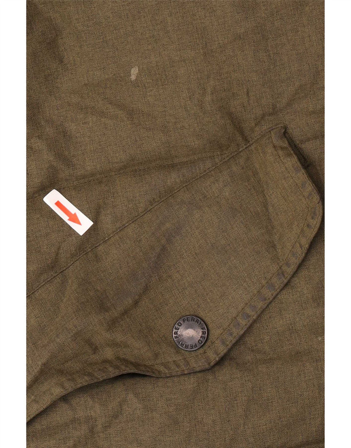 Giacca imbottita con cappuccio da uomo Fred Perry UK 38 media kaki