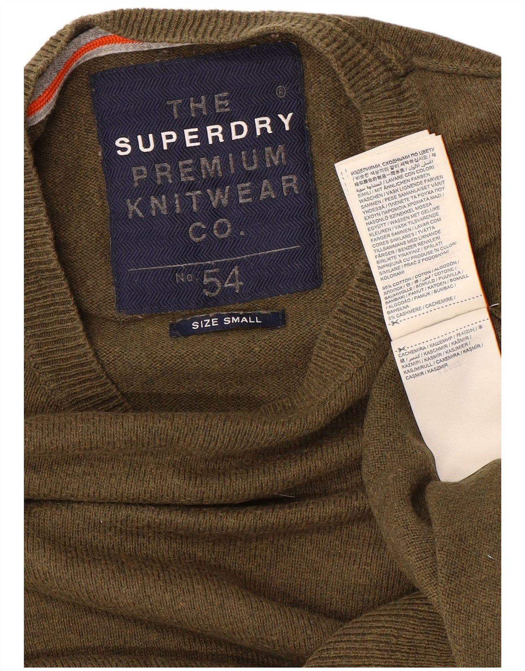 Maglione maglione girocollo da uomo Superdry piccolo cotone kaki