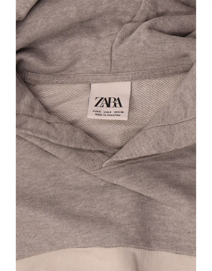 Maglione con cappuccio da uomo Zara piccolo in cotone color block grigio