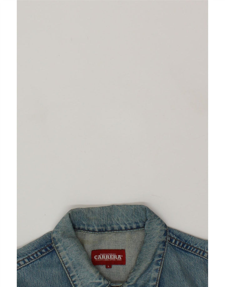 CARRERA Mens Denim Jacket UK 40 Large Blue Cotton Vintage Carrera and Second-Hand Carrera from Messina Hembry 
